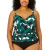 Women Anne Cole | Women'S Plus Size Desert Bloom Twist Front Underwire Tankini Swim Top