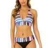 Women Anne Cole | Women'S Easy Breezy Stripe Halter Bikini Top