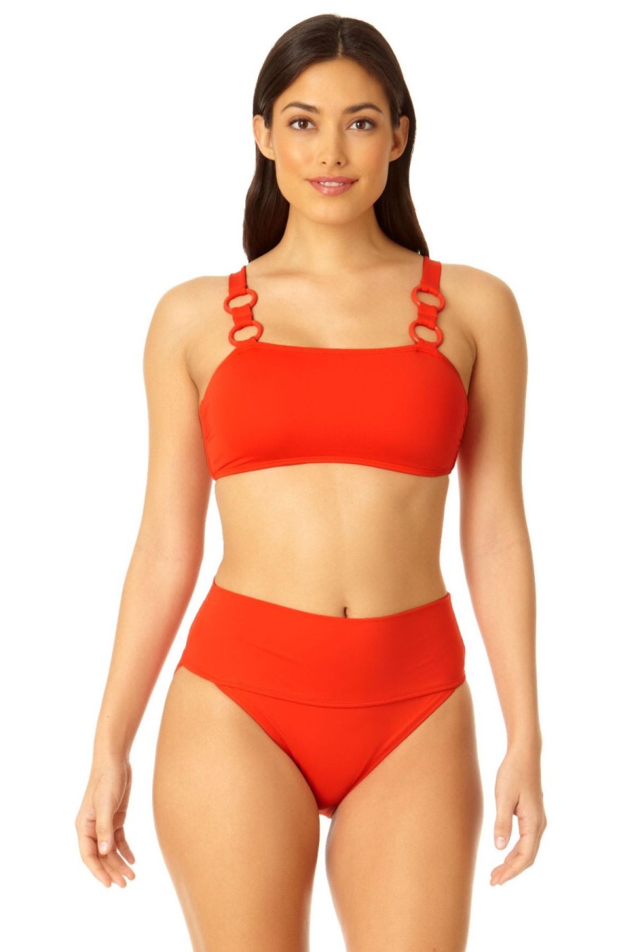 Women Anne Cole | Women'S Ring Strap Bandeau Swim Top