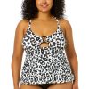 Women Anne Cole | Women'S Plus Size Wild Cat Ring Easy Tankini Swim Top