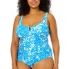 Women Anne Cole | Women'S Plus Size Midnight Floral V-Wire One Piece Swimsuit