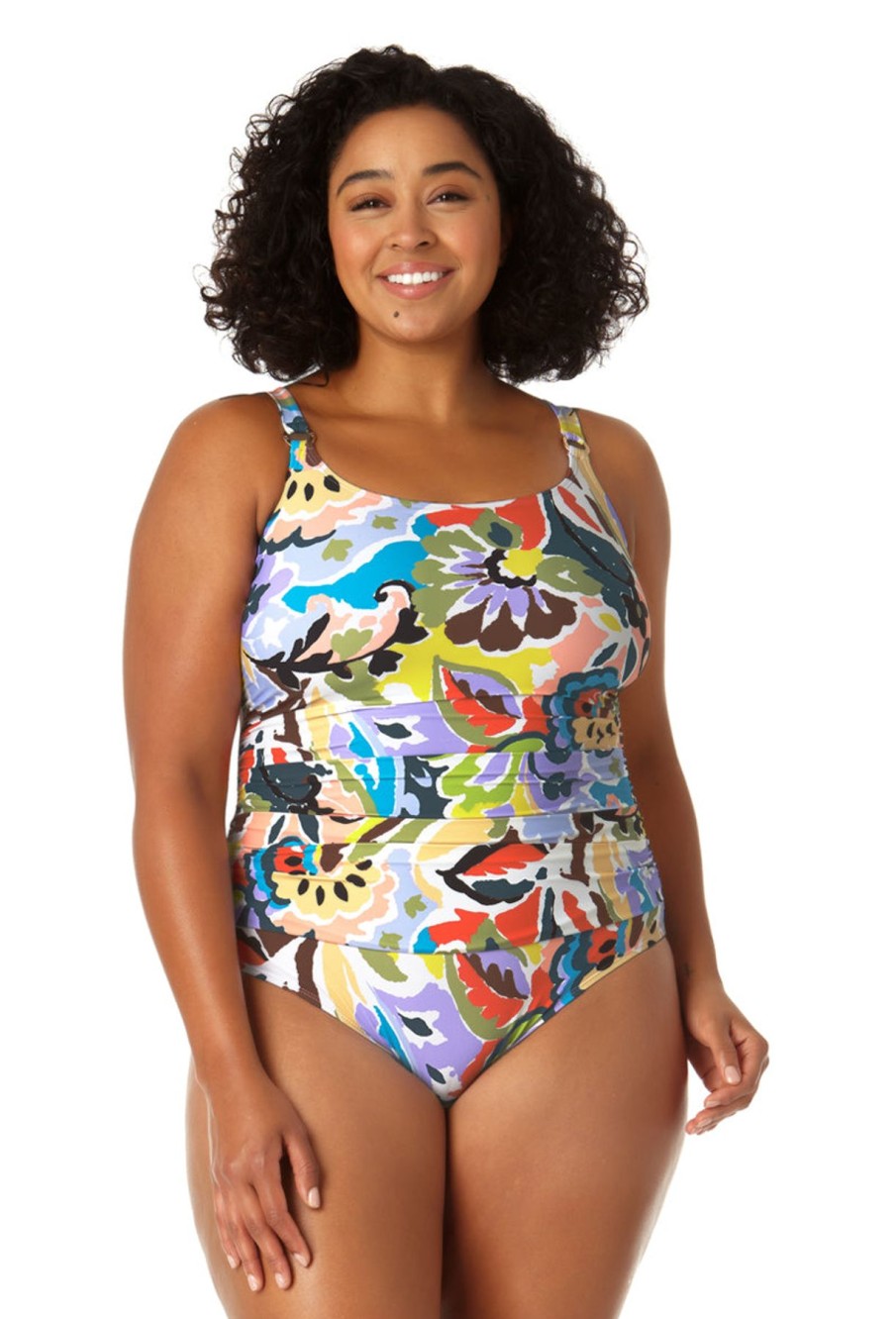 Women Anne Cole | Women'S Shirred Lingerie Maillot One Piece Swimsuit