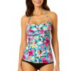 Women Anne Cole | Women'S Amalfi Floral Twist Front Bandeaukini Swim Top