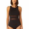 Women Anne Cole | Women'S Mesh High Neck One Piece Swimsuit