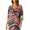 Women Anne Cole | Women'S Button Down Shirt Swimsuit Cover Up