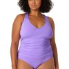 Women Anne Cole | Women'S V Neck Cross Back One Piece Swimsuit