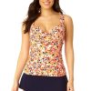 Women Anne Cole | Women'S Retro Twist Front Underwire Tankini Swim Top