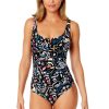 Women Anne Cole | Women'S Dance Floor Paisley V-Wire One Piece Swimsuit