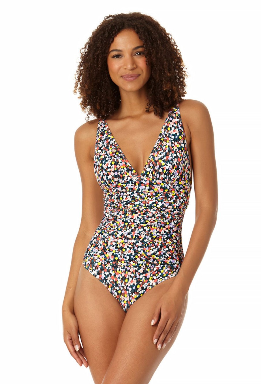 Women Anne Cole | Women'S Soft Band Shirred One Piece Swimwsuit