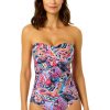 Women Anne Cole | Women'S Paisley Parade Twist Front Shirred One Piece Swimsuit