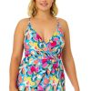 Women Anne Cole | Women'S Amalfi Floral Swim Dress With Skirted Bottom