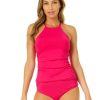 Women Anne Cole | Women'S Live In Color High Neck Tankini Swim Top