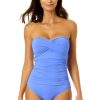 Women Anne Cole | Women'S Live In Color Twist Front Shirred One Piece Swimsuit