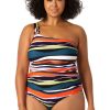 Women Anne Cole | Women'S Ring Strap Asymmetric One Piece Swimsuit