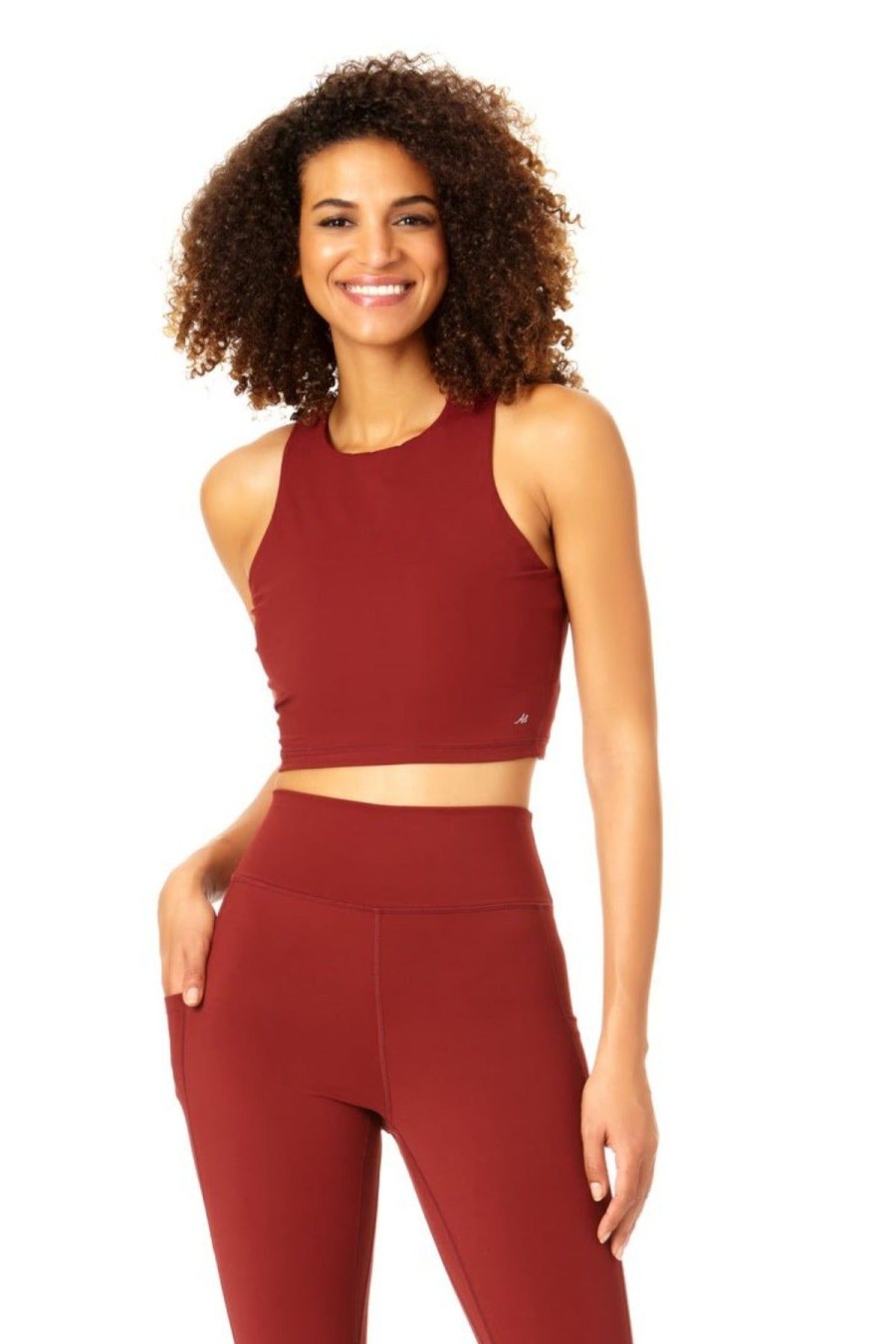 Women Anne Cole | Anne Cole Active-Women'S High Neck Crop Top