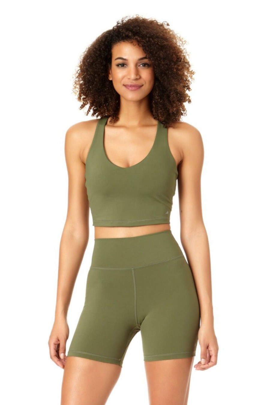 Women Anne Cole | Anne Cole Active-V Neck Crop Top