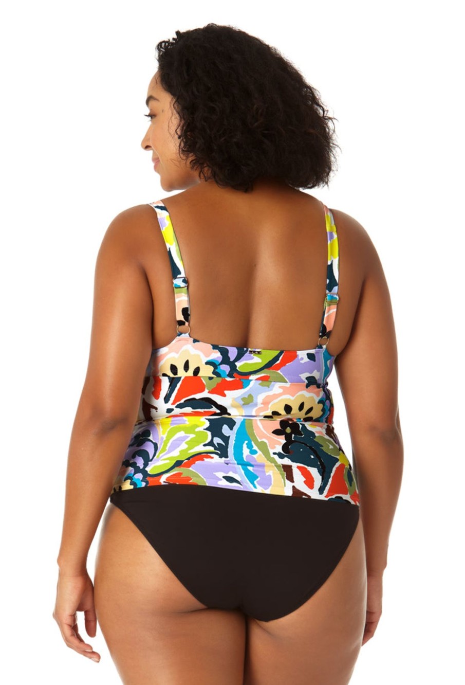 Women Anne Cole | Women'S Retro Twist Front Underwire Tankini Swim Top