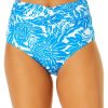 Women Anne Cole | Women'S Midnight Floral Shirred Waistband Bikini Swim Bottom