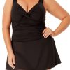 Women Anne Cole | Twist Front Shirred Underwire Swim Dress