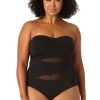 Women Anne Cole | Women'S Mesh Strapless One Piece Swimsuit