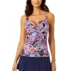 Women Anne Cole | Women'S Paisley Parade Retro Twist Front Underwire Tankini Swim Top