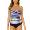 Women Anne Cole | Women'S Easy Breezy Stripe Twist Front Bandeaukini Swim Top