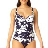 Women Anne Cole | Women'S Retro Twist Front Shirred One Piece Swimsuit