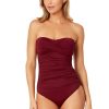 Women Anne Cole | Women'S Live In Color Twist Front Shirred One Piece Swimsuit