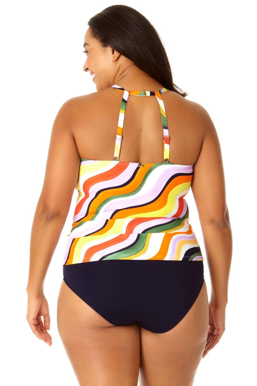 Women Anne Cole | Women'S High Neck Tankini Top