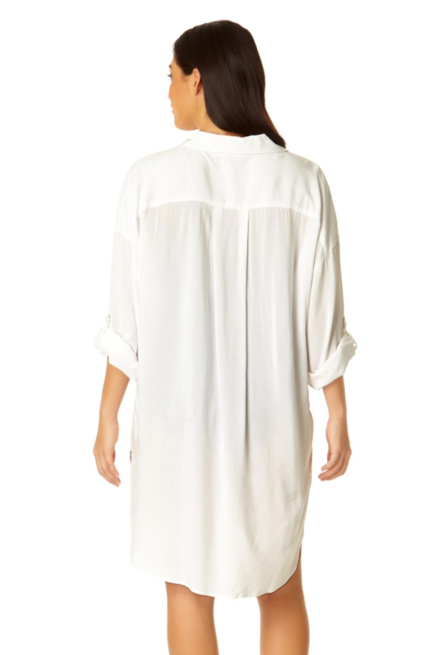 Women Anne Cole | Women'S Button Down Shirt Swimsuit Cover Up