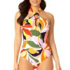 Women Anne Cole | Women'S Ring High Neck Halter One Piece Swimsuit