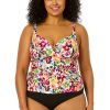 Women Anne Cole | Women'S Plus Size Sun Blossom Twist Front Underwire Tankini Swim Top