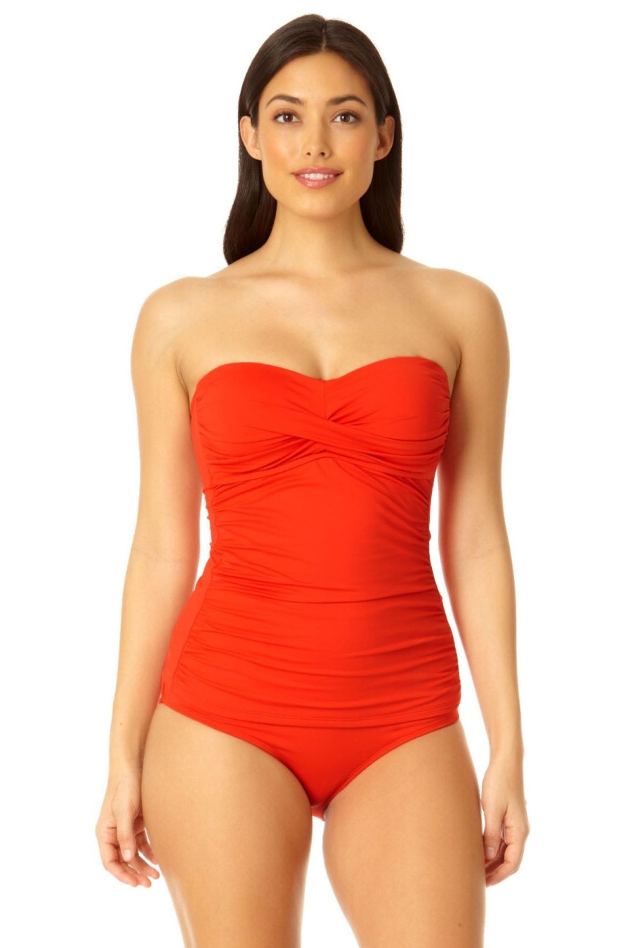 Women Anne Cole | Twist Front Bandeaukini Swim Top Test