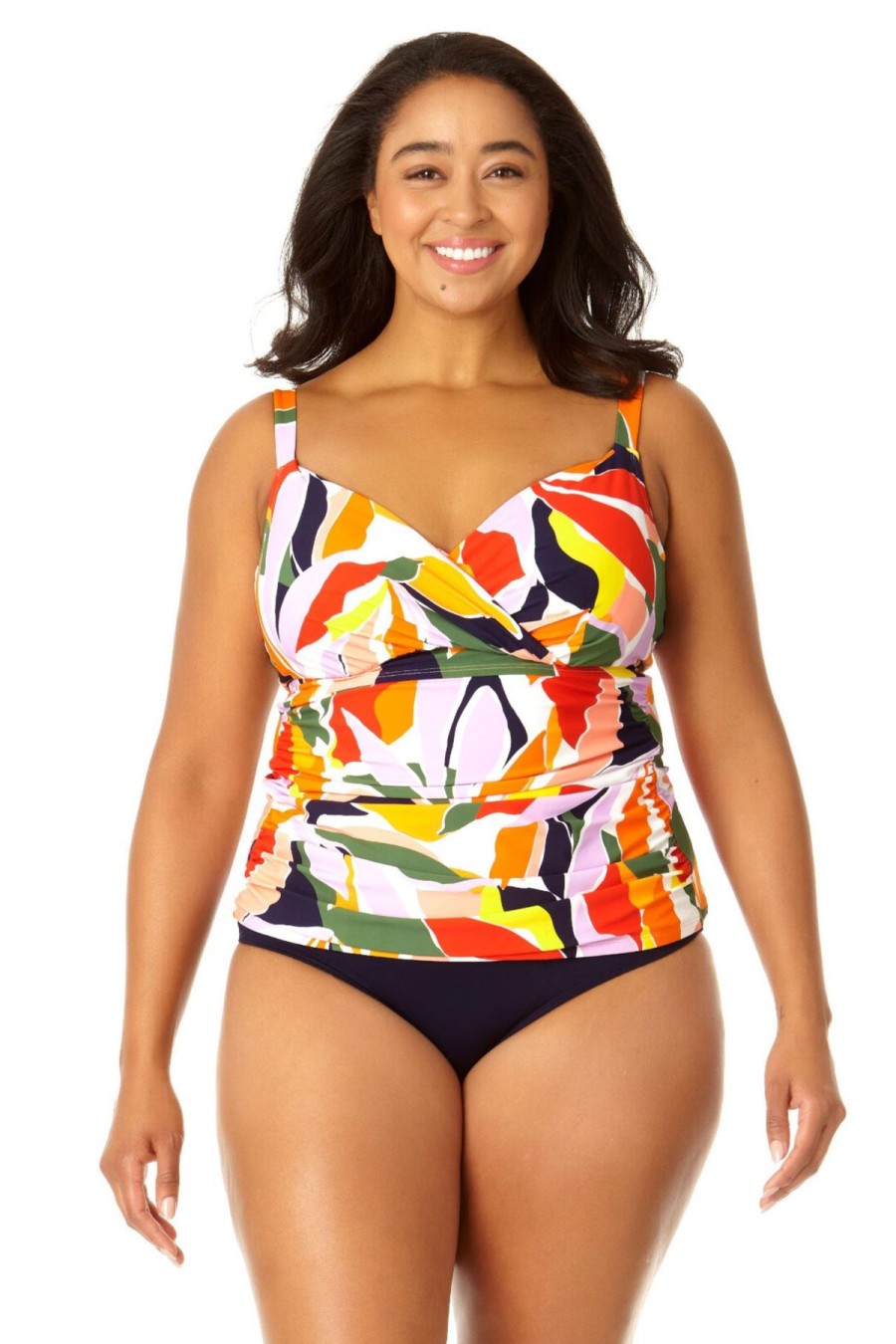 Women Anne Cole | Women'S Twist Front Underwire Tankini Swim Top