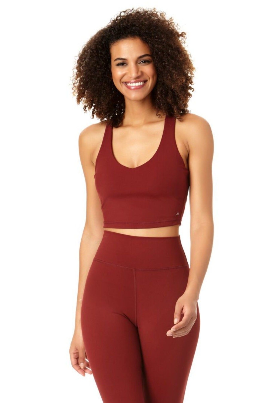 Women Anne Cole | Anne Cole Active-V Neck Crop Top