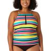 Women Anne Cole | Women'S Center Tab High Neck Tankini Swim Top