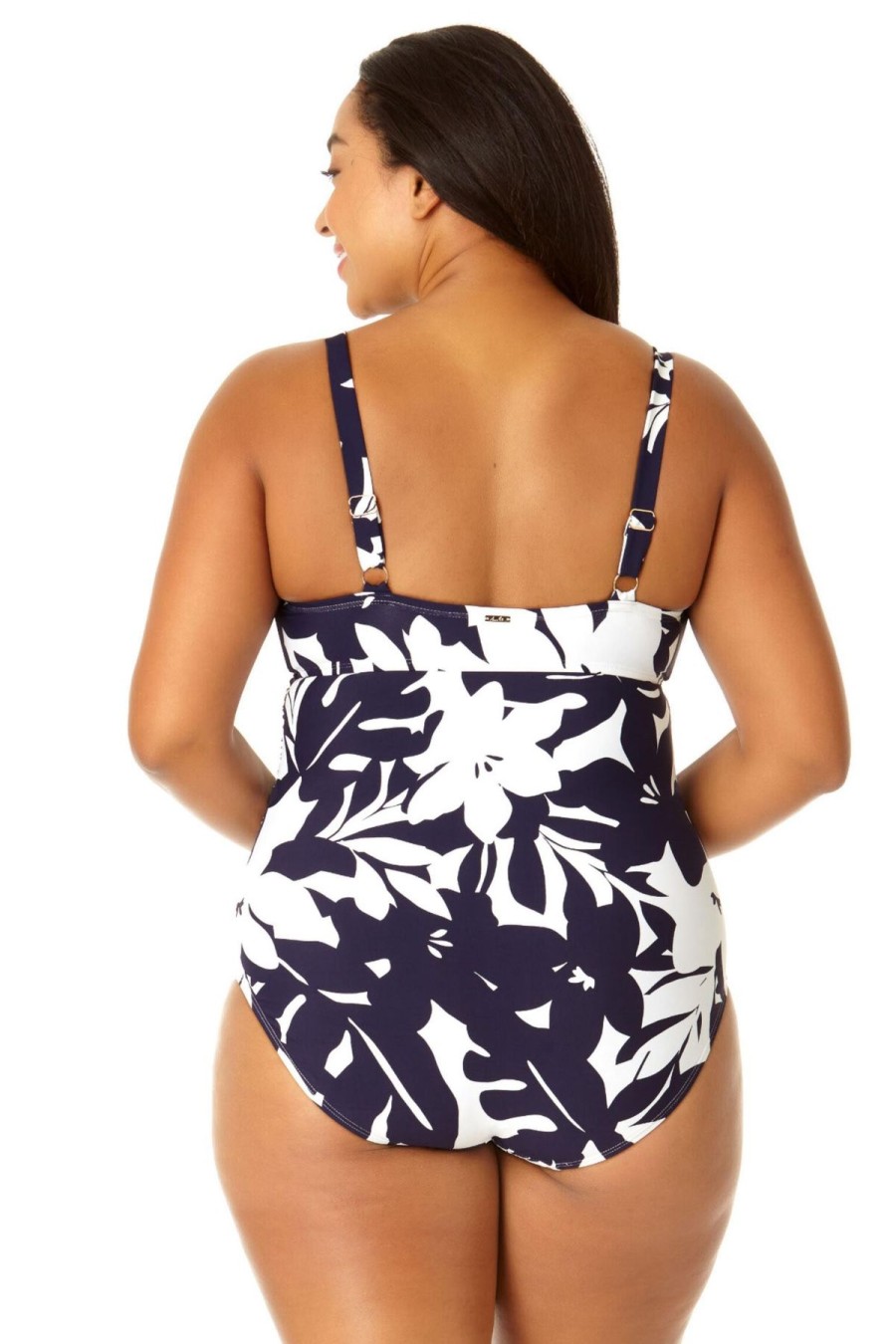 Women Anne Cole | Women'S Retro Twist Front Shirred One Piece Swimsuit