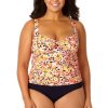 Women Anne Cole | Women'S Retro Twist Front Underwire Tankini Swim Top