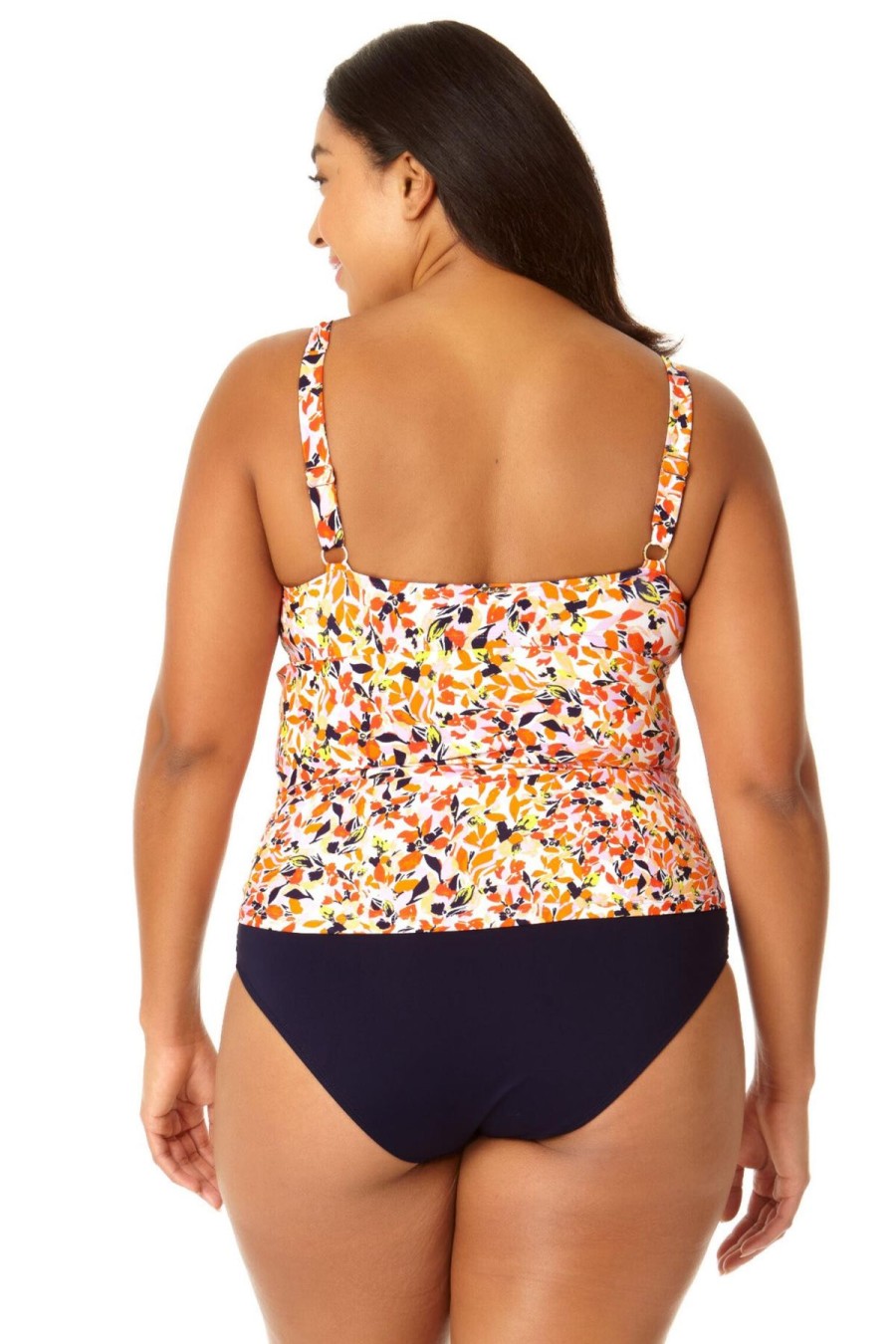 Women Anne Cole | Women'S Retro Twist Front Underwire Tankini Swim Top