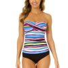 Women Anne Cole | Women'S Easy Breezy Stripe Twist Front Bandeaukini Swim Top