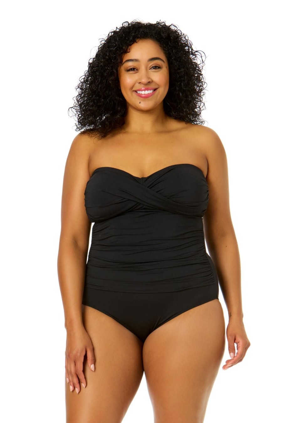 Women Anne Cole | Twist Front Shirred One Piece