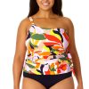 Women Anne Cole | Women'S Asymmetrical Side Tie Tankini Swim Top