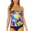 Women Anne Cole | Women'S Tropic Stamp Twist Front Bandeaukini Swim Top