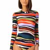 Women Anne Cole | Women'S Long Sleeve Open Back One Piece Rash Guard Swimsuit