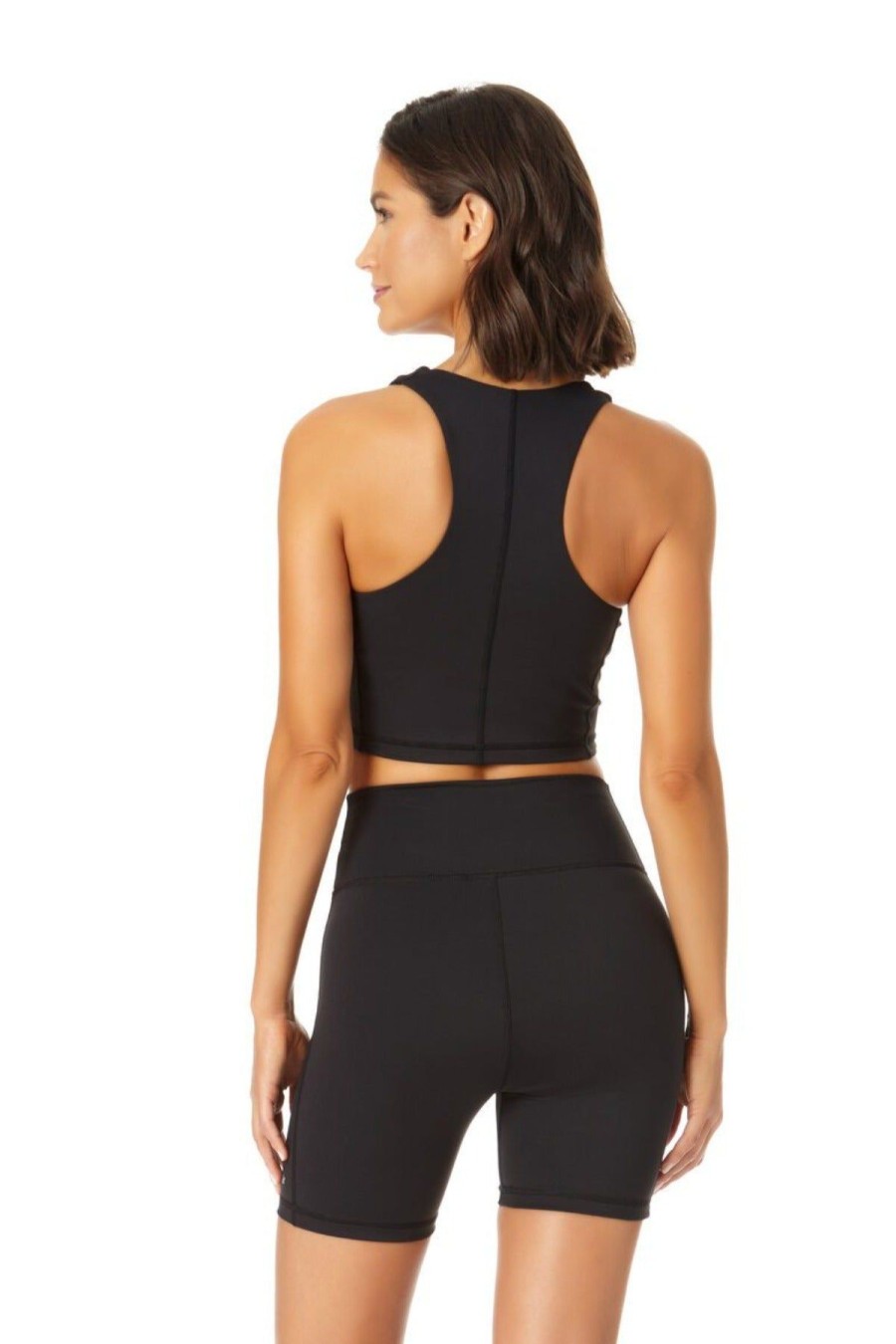 Women Anne Cole | Anne Cole Active-V Neck Crop Top