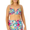 Women Anne Cole | Women'S Amalfi Floral Shirred Underwire Bikini Top