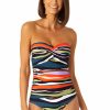 Women Anne Cole | Women'S Twist Front Shirred One Piece Swimsuit