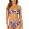 Women Anne Cole | Women'S Meadow Bouquet V Wire Underwire Bikini Swim Top