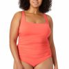 Women Anne Cole | Square Neck Shirred One Piece