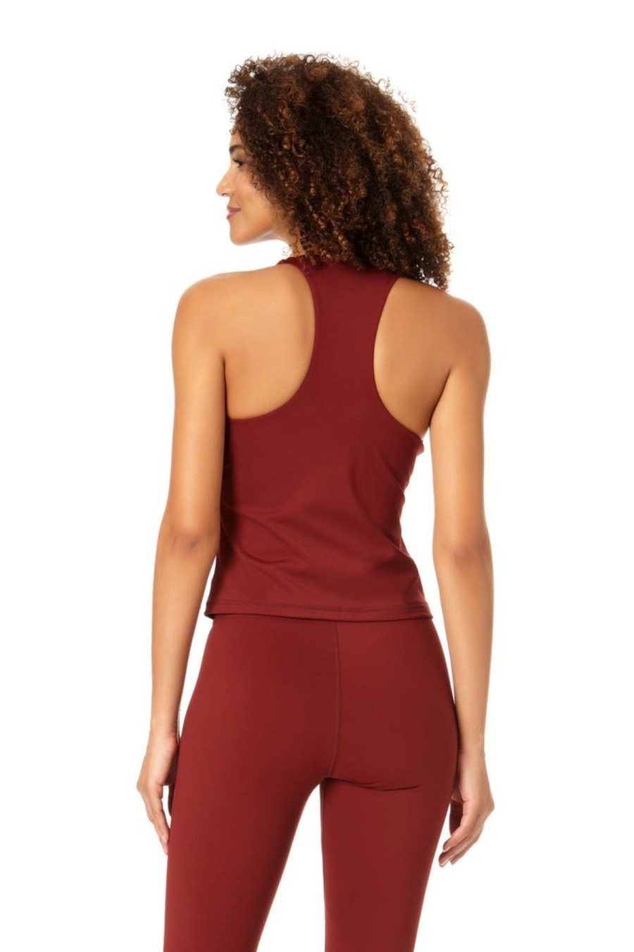 Women Anne Cole | Anne Cole Active-Women'S High Neck Racer Back Tank Top